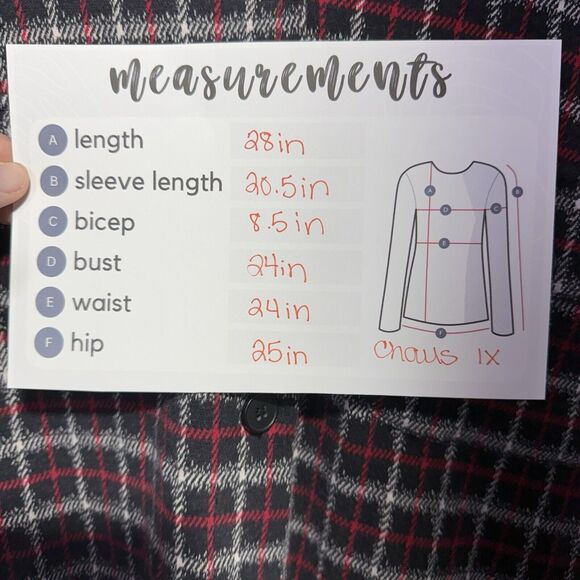 Chaus Flannel Button-Up Shirt Women’s Size 1X Red & Black Plaid Casual Outdoor - Picture 8 of 8